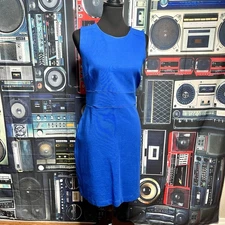 ANN TAYLOR Dress Royal Blue Stretch Fitted Sleeveless Sheath Bodycon Size 10
