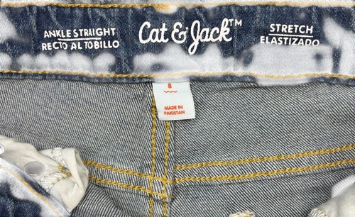 Cat & Jack Girls High Rise Ankle Straight Adjustable Waist Jeans Blue Size 8 - Picture 7 of 7