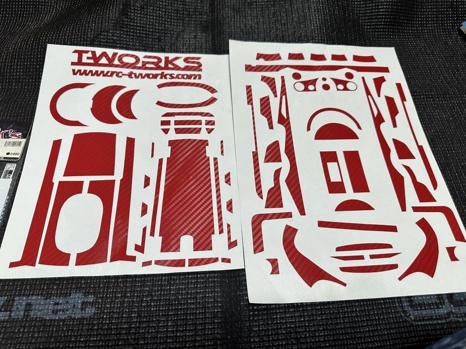 T_Works 3D CarbPattern Proposkin for Futaba 7PX Radio Red Used Japan zz8 - Image 3 of 3