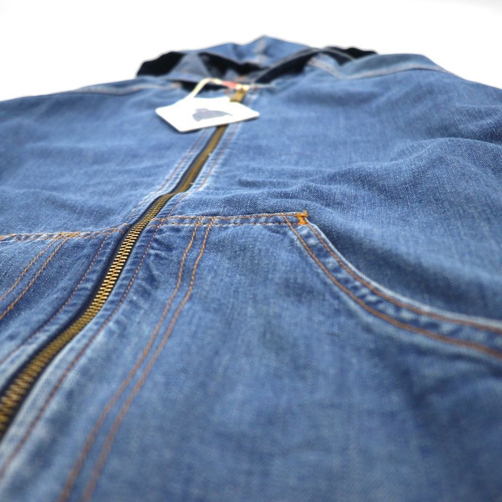 LEVI'S VINTAGE CLOTHING Denim Zip Hoodie, Size M, Orange Tab