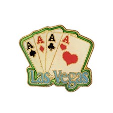 Vintage Las Vegas Playing Cards Lapel Pin Aces Casino Gambling Nevada 4 Aces