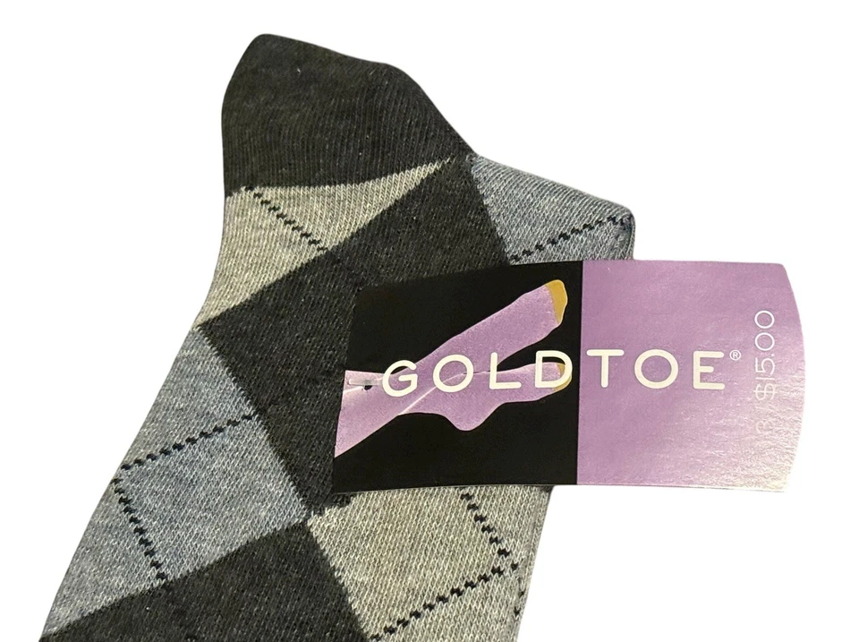 NOS Vintage 20” Gold Toe Socks Womens 9-11 Combed Cotton Nylon Knee High Argyle - Image 3 of 4