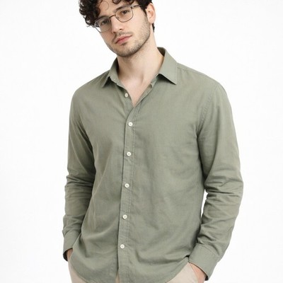 Che Studios Shirt XS Green Button Up Tencel Lightweight Relaxed Fit