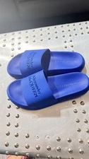 Alexander McQueen Blue Logo Pool Slide Sandals Women’s Size 9