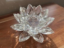 Vintage-Shannon Crystal-Ireland-Handmade-Lotus-Flower-Candle Holder