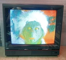 1985 RCA ColorTrak FLR550ER 19" CRT TV Flat Glass Retro Gaming WORKS