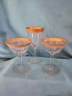3-Crystal Glasses Gold Encrusted Rim Tiffin Franciscan Rambler Rose Valencia? — photo 1