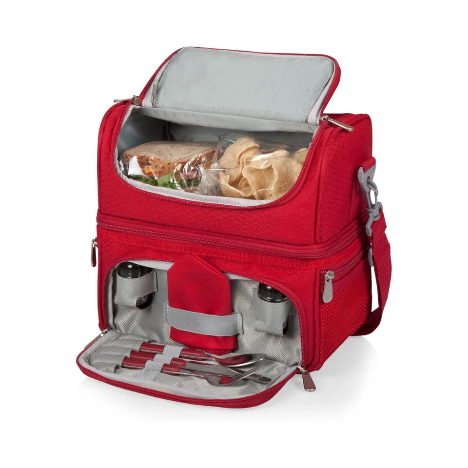 Picnic Time Oniva Pranzo Rojo Bolsa de Almuerzo Refrigerador con Utensilios y Kit Equipo Set Pro Foto 4 de 4