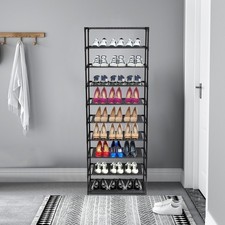 10-Tier Stackable Shoe Rack with Durable Stainless Steel Frame – Stores Up to 50