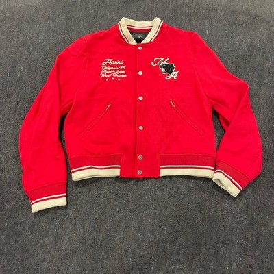 AMIRI Panther Bomber Jacket Men's Size XL Varsity Red AMOUBB1028-619 
