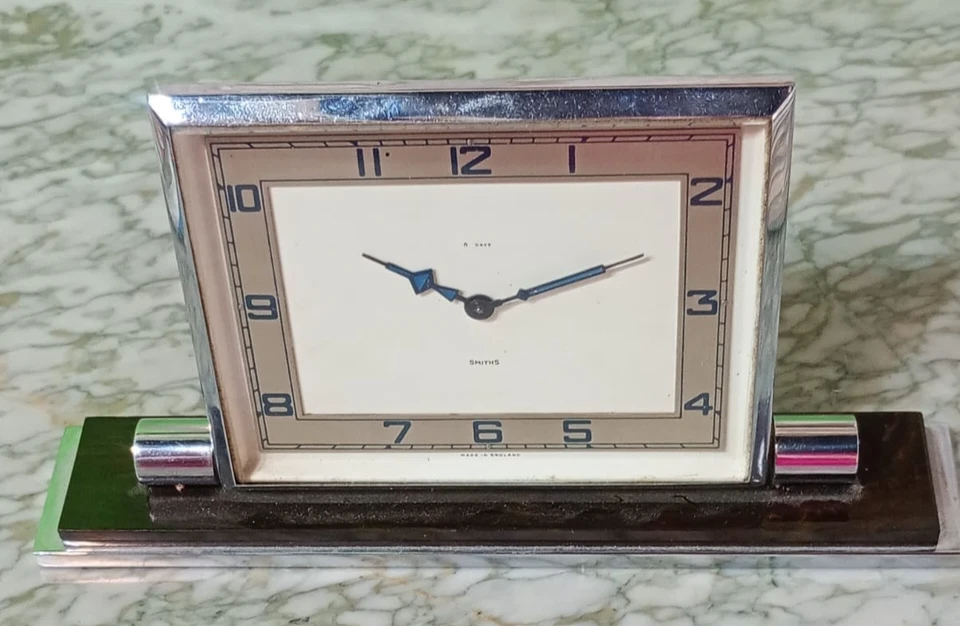 RELOJ DE ESCRITORIO SMITHS 8 DÍAS INGLATERRA ART DECO Foto 2 de 4