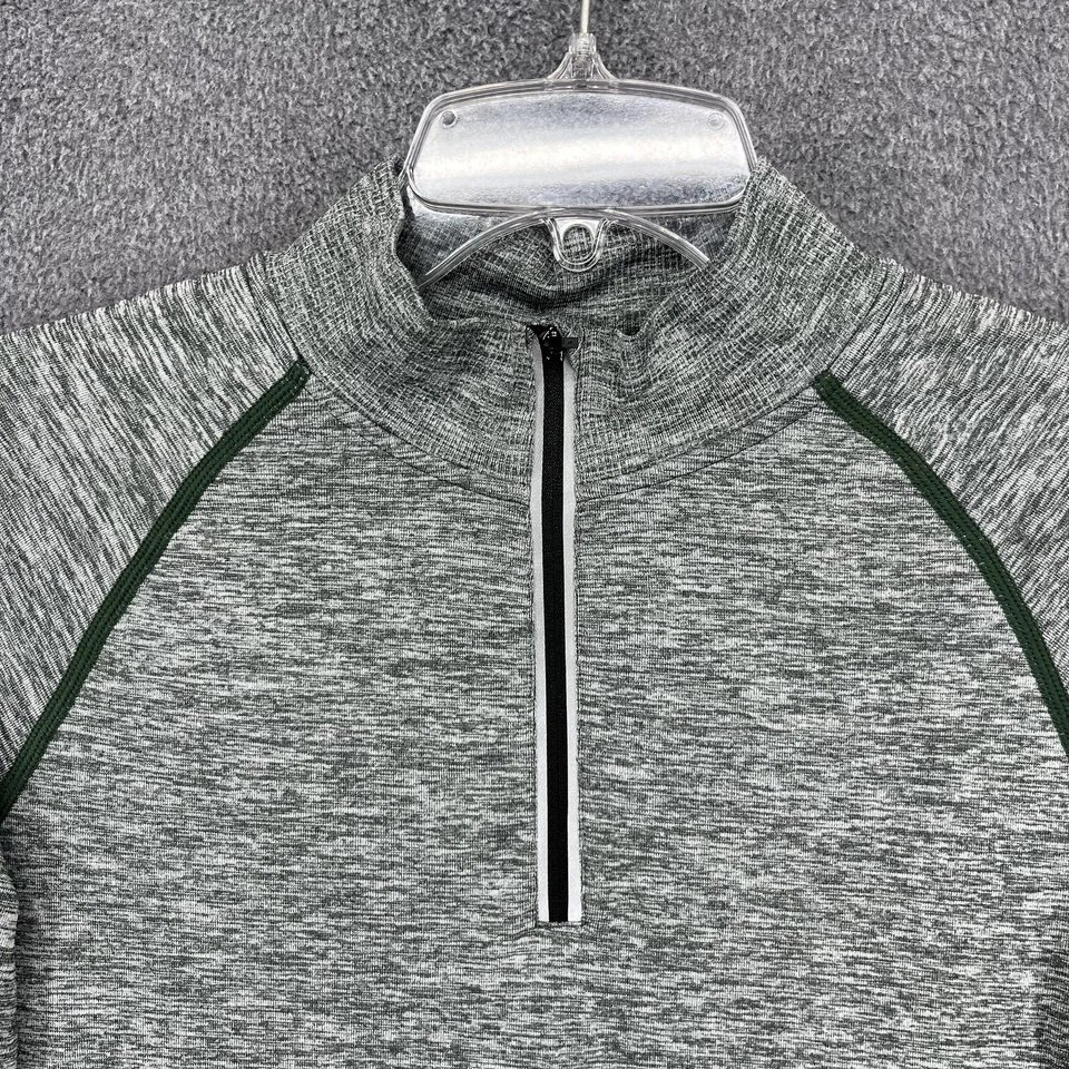 Victoria's Secret 粉色活动套衫女式中号灰色绿色希瑟半拉链 — 第 2/4 张图片