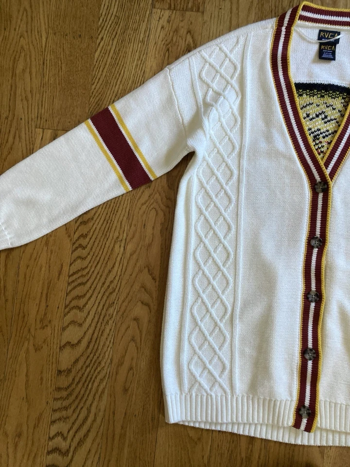 Cárdigan suéter cabeza de tigre de lino mate RVCA pequeño para mujer Foto 2 de 4