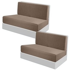 RV Dinette Cushions Covers - Stretch Sofa Seat Slipcovers - Washable Camel
