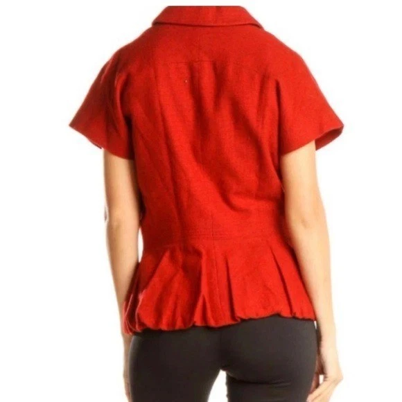 Cárdigan Top Piazza Sempione Cachemir Manga Corta en Rojo Talla Italia 44 EE. UU. 8 Foto 2 de 4