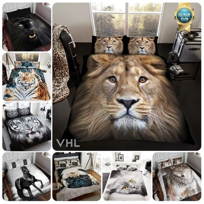 GAVENO CAVAILIA® 3D Animal Print Microfiber Duvet Cover Quilt Bedding Set Single Double King Size