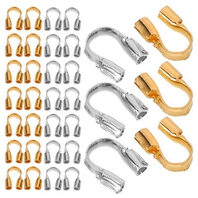 800 Pcs Wire Guards for Beading Jewelry Findings Brass Protectors