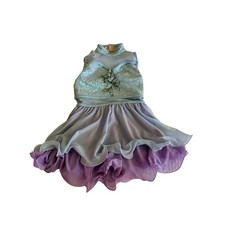 Weissman Little Girls Dance Recital Tutu Dress Blue Purple Ruffle Sequin Size SC