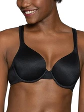 NWOT Vanity Fair Women's Perfect T-Shirt Bra Full Coverage 75298, Black, 34DD