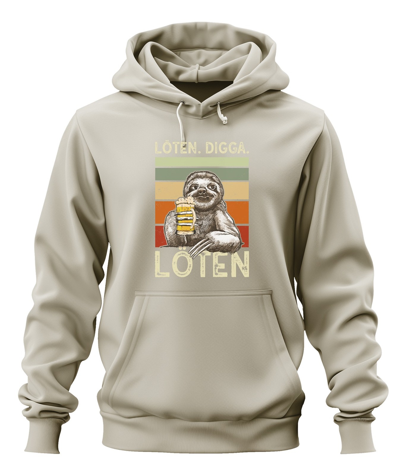 SOLDERING DIGGA Sloth Beer Retro Vintage Funny Party Gift Unisex Hoodie Hooded