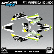 Graphics Kit for Kawasaki KLX110 KLX110R/RL (2010-2024) Fresh Series - Yellow