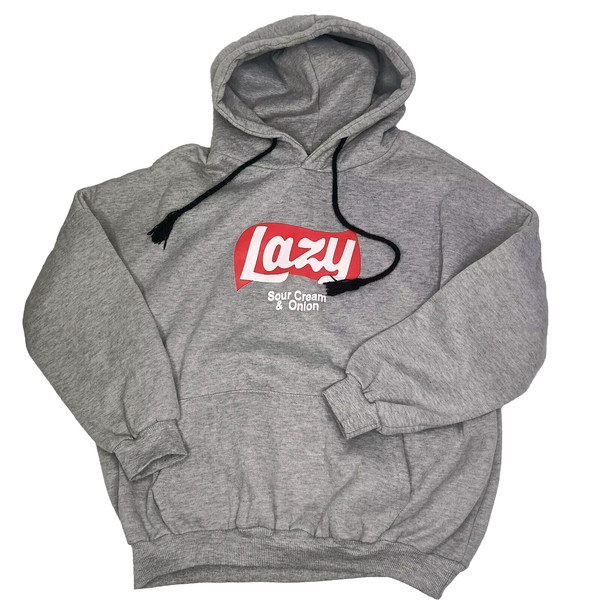 Lazy Lays Hoodie Womens Size S Small Relaxed Fit Graphic Print Funny Parody