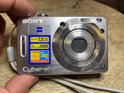 Sony Digital Camera Cybershot DSC-W55 7.2MP Silver Tested Working
