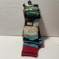 South Park 6 Pairs Crew Socks Characters Cartman Butters Kenny Tv Show Sz 6-12