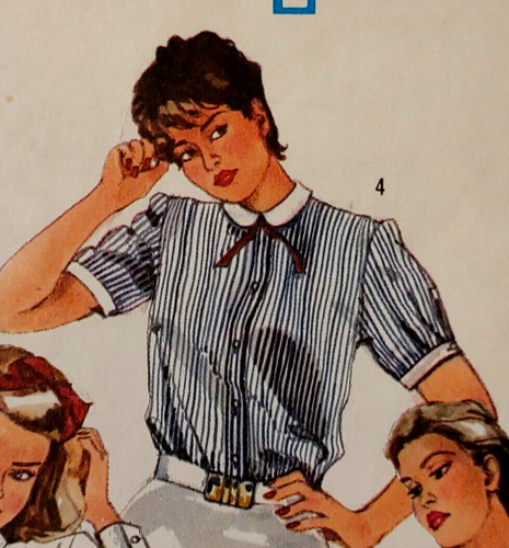 Button-up Set of Shirts 80's Simplicity 6371 Misses Size 18 Bust 40, Hip 42 32wa - Picture 2 of 9