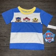 New Baby Boy's Nickelodeon Paw Patrol Blue Striped T-Shirt Size 12 Months