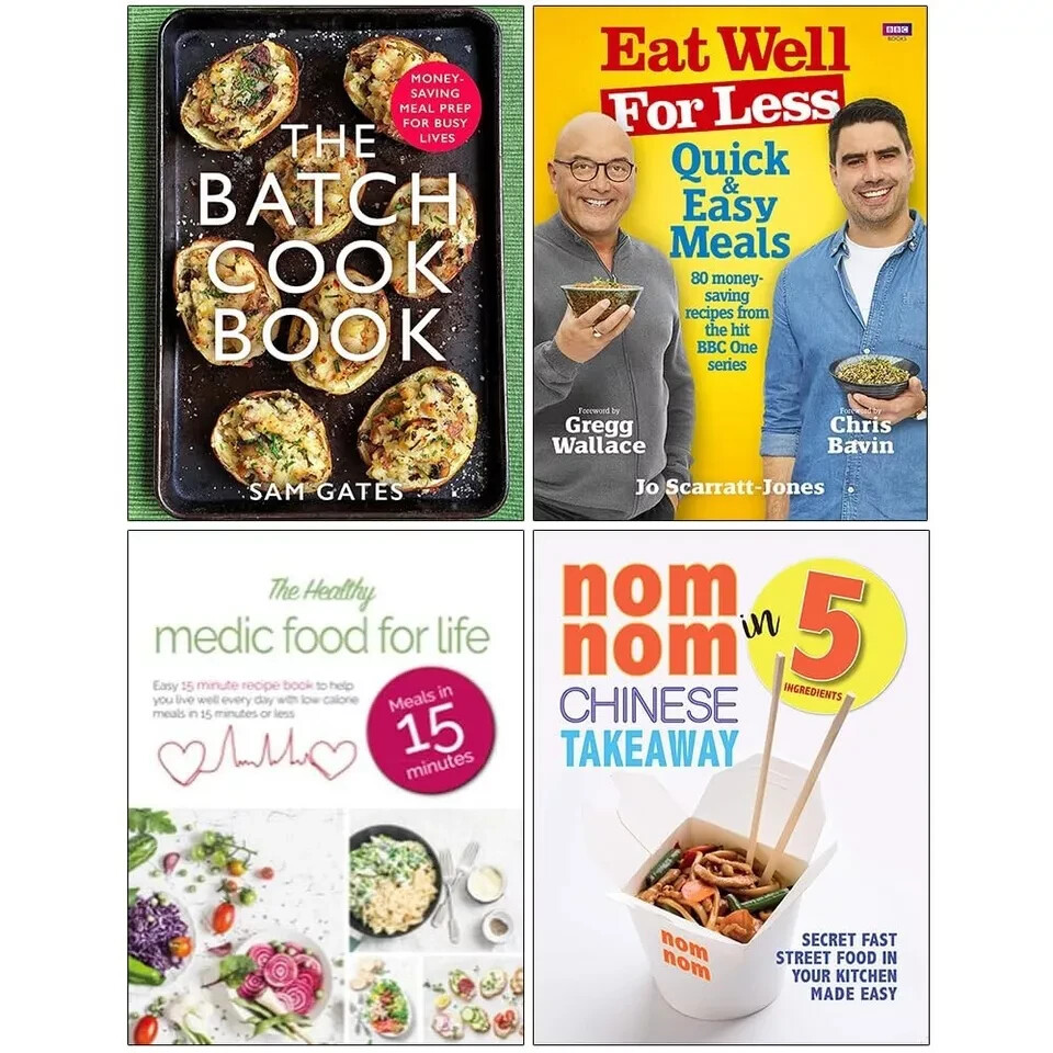 Set of 4 Books The Batch Cook Book, Eat Well for Less Quick and Easy Meals