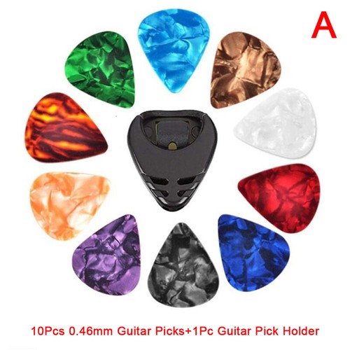 10Pcs Plectrums 1 Pick Holder Electric Celluloid Acoustic Guitar Picks Color=qn - Picture 9 of 11
