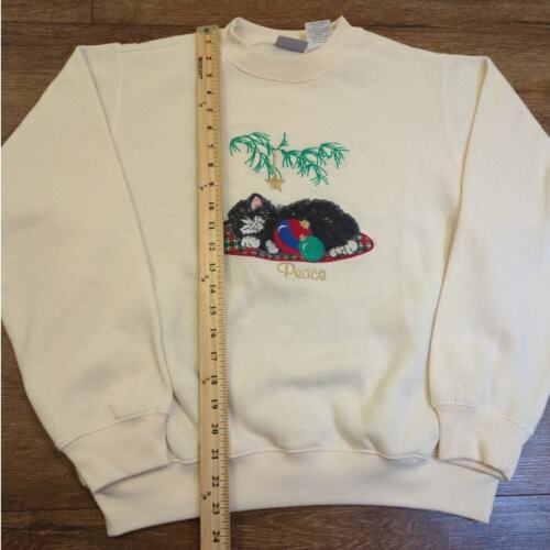 VTG Blair Women's Medium Sweatshirt Cat Kitten Sleep Peace Animal Cute Sweater - Picture 3 of 6