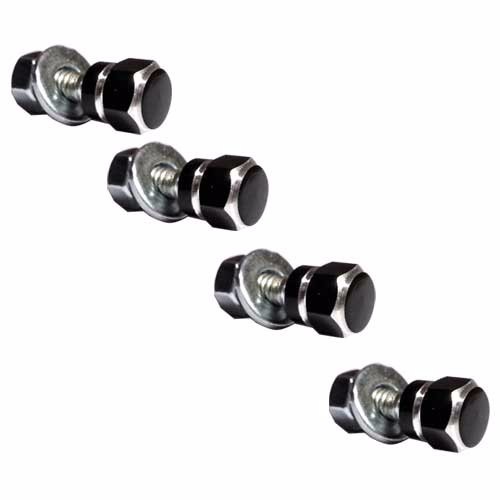 4 Billet Black & Silver Hex License Plate Frame Bolts - Motorcycle Tag Fastener - Bild 1 von 3