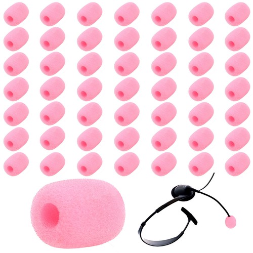 50 Pack Lapel Headset Microphone Windscreen, Pink Microphone Sponge Foam Cove JW - Zdjęcie 8 z 8
