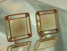 COOOL Vintage 70's Large Mother of Pearl  Glowy & Showy Cufflinks 721o2