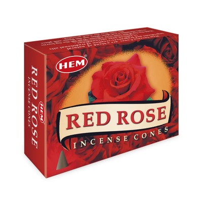 HEM Dhoop Cone Premium Red Rose Fragrances Agarbatti Freshener Sticks 120 Cone