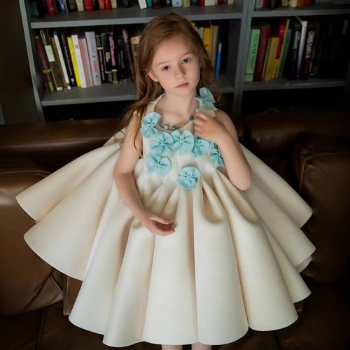 Luxury Girl Dress Dubai Baby Kids Princess Birthday Cute Wedding Party Ball Gown - Picture 8 of 16