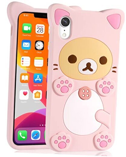 Kawaii Phone Case 6.1'' 3D Cute Cartoon Bear Phone Case for iPhone XR PK