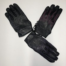 Motorcycle Women  s leather Gloves Three Colors Flame embroidery soft leather