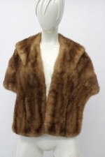 EXCELLENT PASTEL MINK FUR STOLE WRAP SHAWL WOMEN WOMAN SIZE 14" X 52"