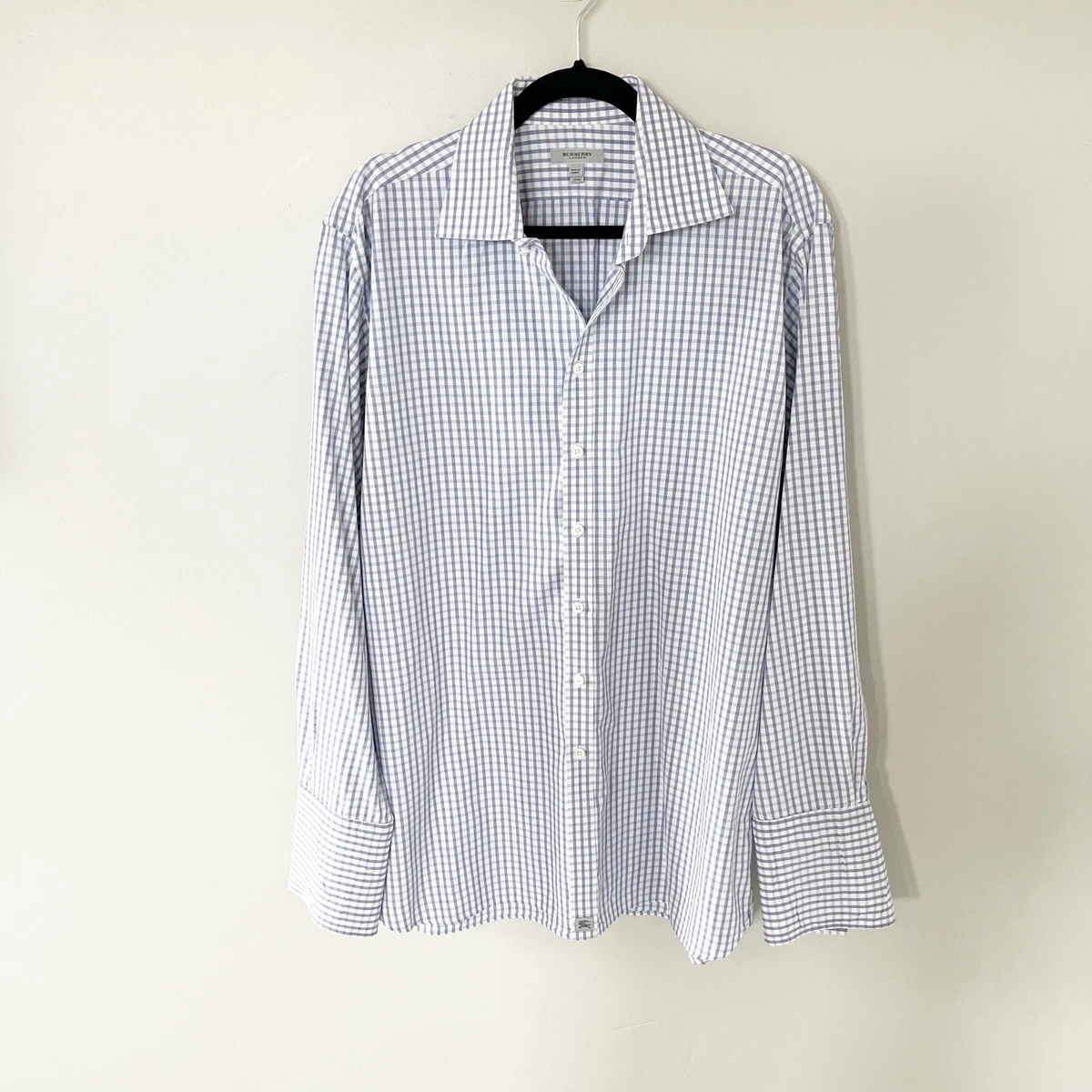 Burberry shirt with plaid cuffs hotsell