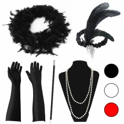 Ladies Gatsby FLAPPER Fancy Dress 20s Charleston Costume outfit Accessories