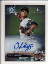 OFELKY PERALTA 2017 BOWMAN CHROME ON CARD ROOKIE AUTOGRAPH AUTO RC AK8002