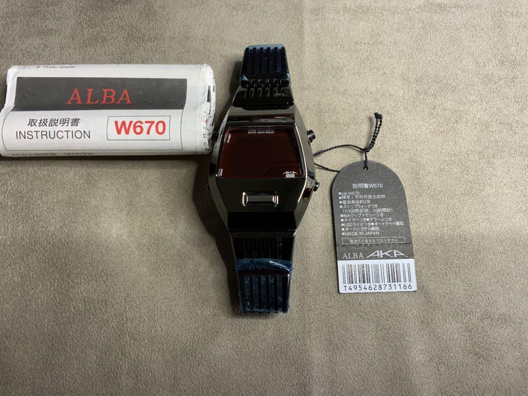 SEIKO ALBA W670-4000 ガンメタシルバー SEIKO ALBA AKA W670-4000 AMAD003 Vintage Watch Darth Vader