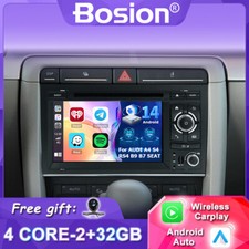 For AUDI A4 S4 RS4 B9 B7 SEAT Autoradio Android 14.0 GPS Navigatore DAB+ DVD/CD