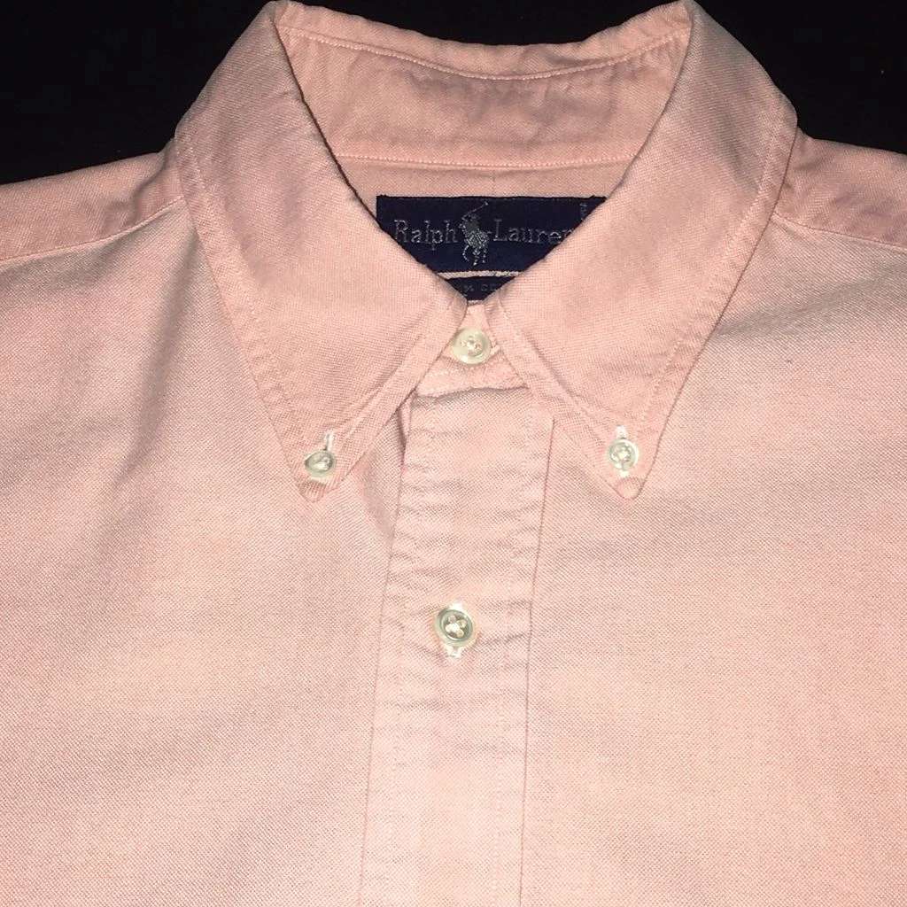 Peach polo button down discount