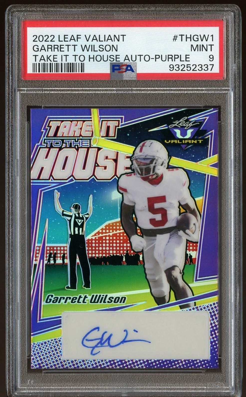 Garrett Wilson Leaf Valiant Take It to the House Autographs #THGW1 Purple