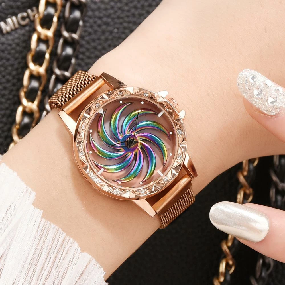 Relojes De Pulsera Con Im n Colorido De Lujo Para Mujer Cuarzo