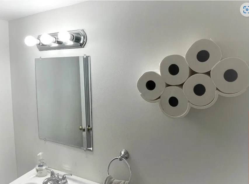 Prateleira nuvem | Papel higiênico | Armazenamento | Display | Economia de espaço | Prateleira de banheiro - Imagem 2 de 4